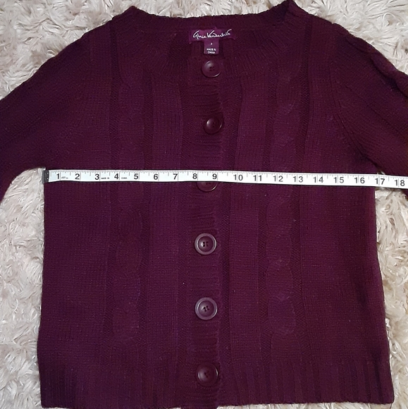 Cable Knit Button Up Sweater, Small - Picture 5 of 8